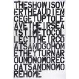 Christopher Wool (After), 'The Show Is Over'