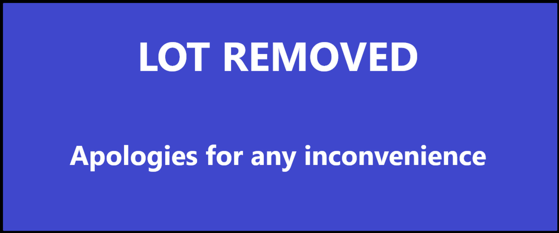 LOT REMOVED - APOLOGIES FOR ANY INCONVENIENCE