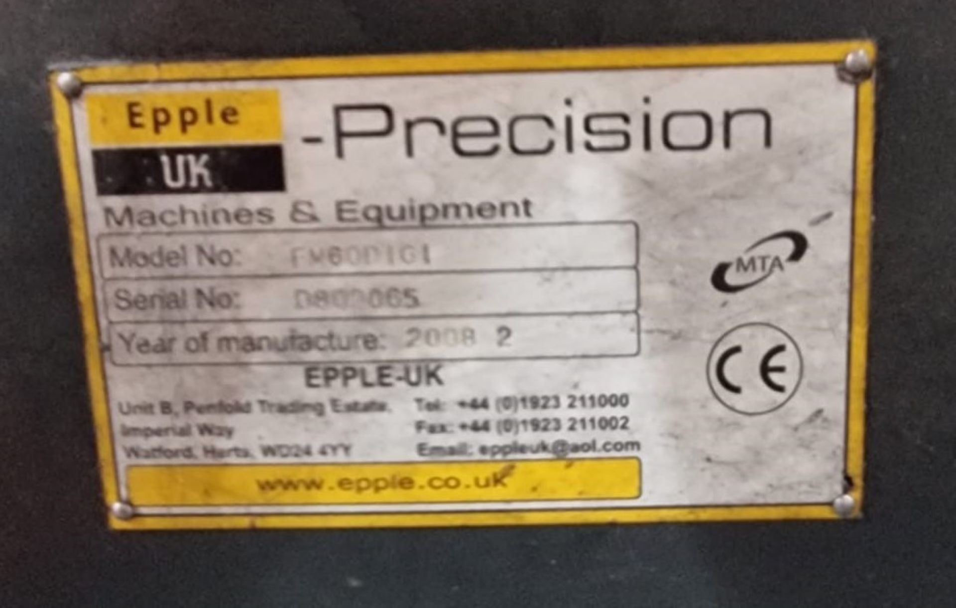 Epple FM-60 Turret Milling Machine - Image 9 of 9