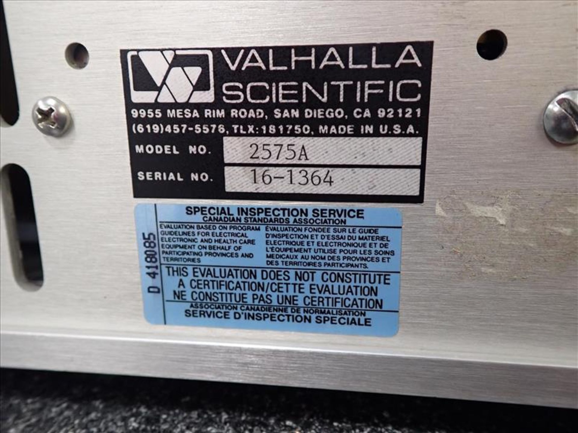Valhalla Scientific 2575A Precision AC/DC Active Current Shunt, ser. no. 16-1364 - Image 3 of 3