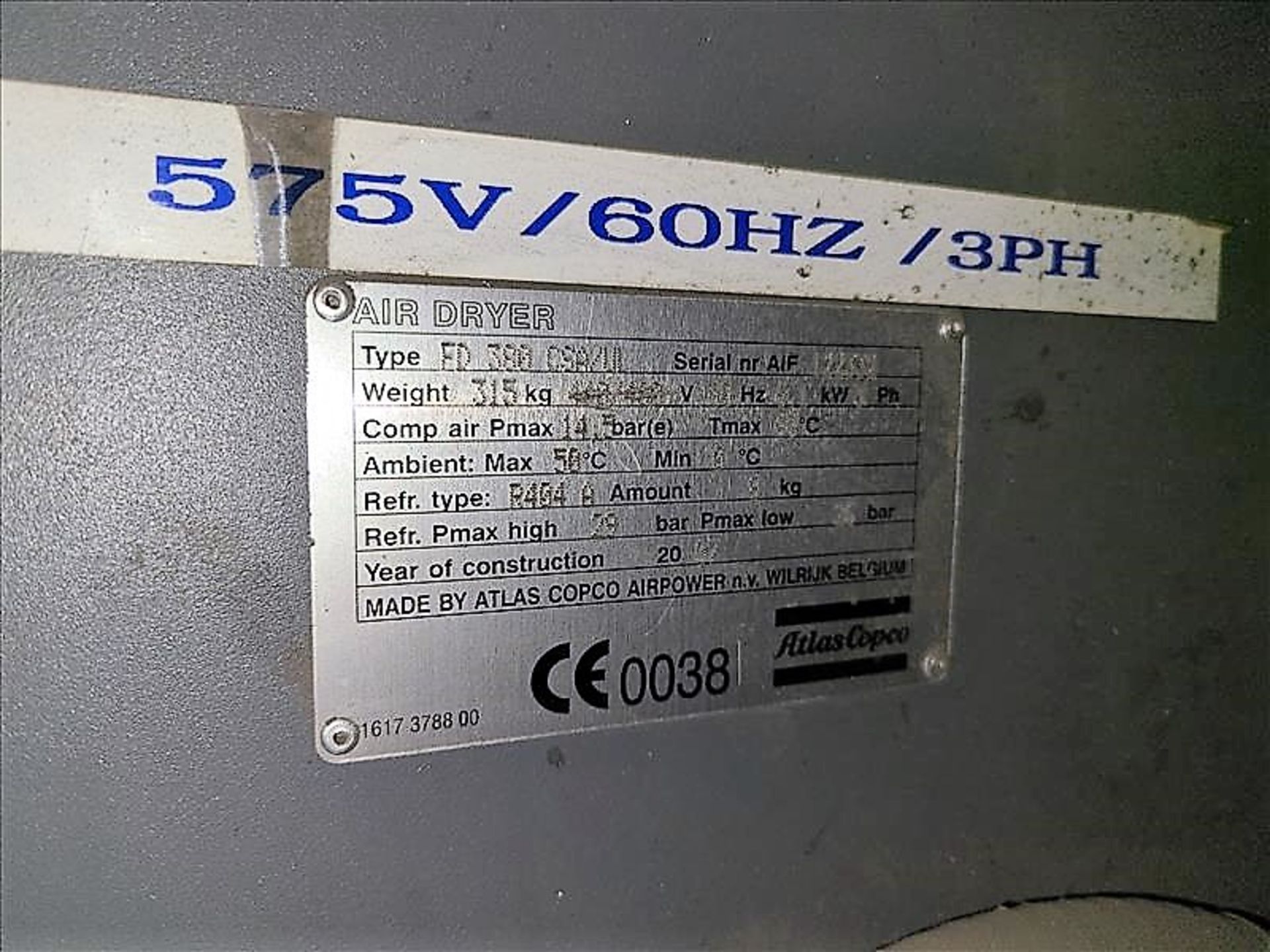 AtlasCopco air dryer, mod. FD380, ser. no. 422332 (2007), 8 HP - Image 2 of 2