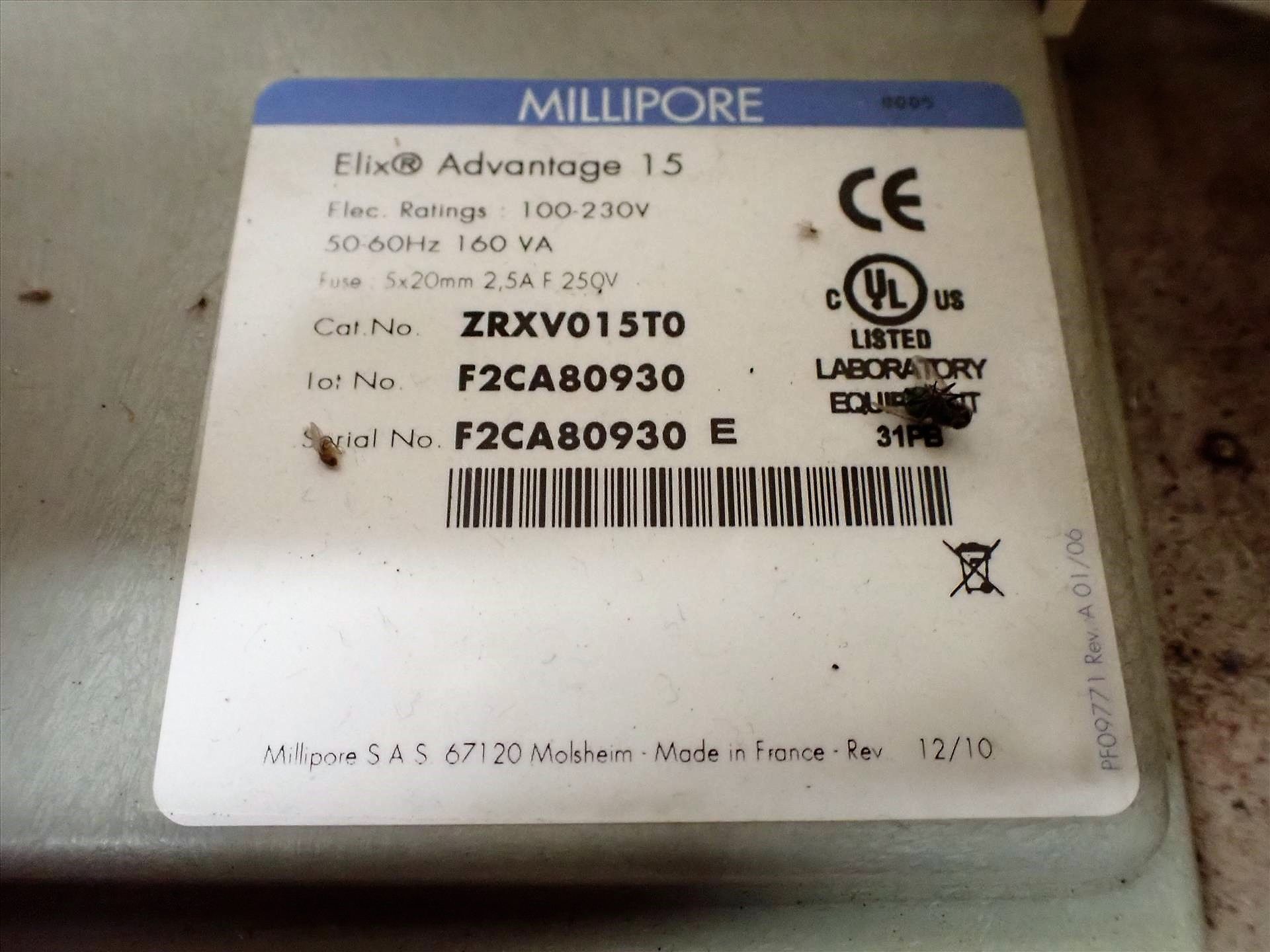 Millipore water purification system, mod. Elix Advantage 15, ser. no. F2CA80930E w/ E-Pod remote - Image 4 of 4