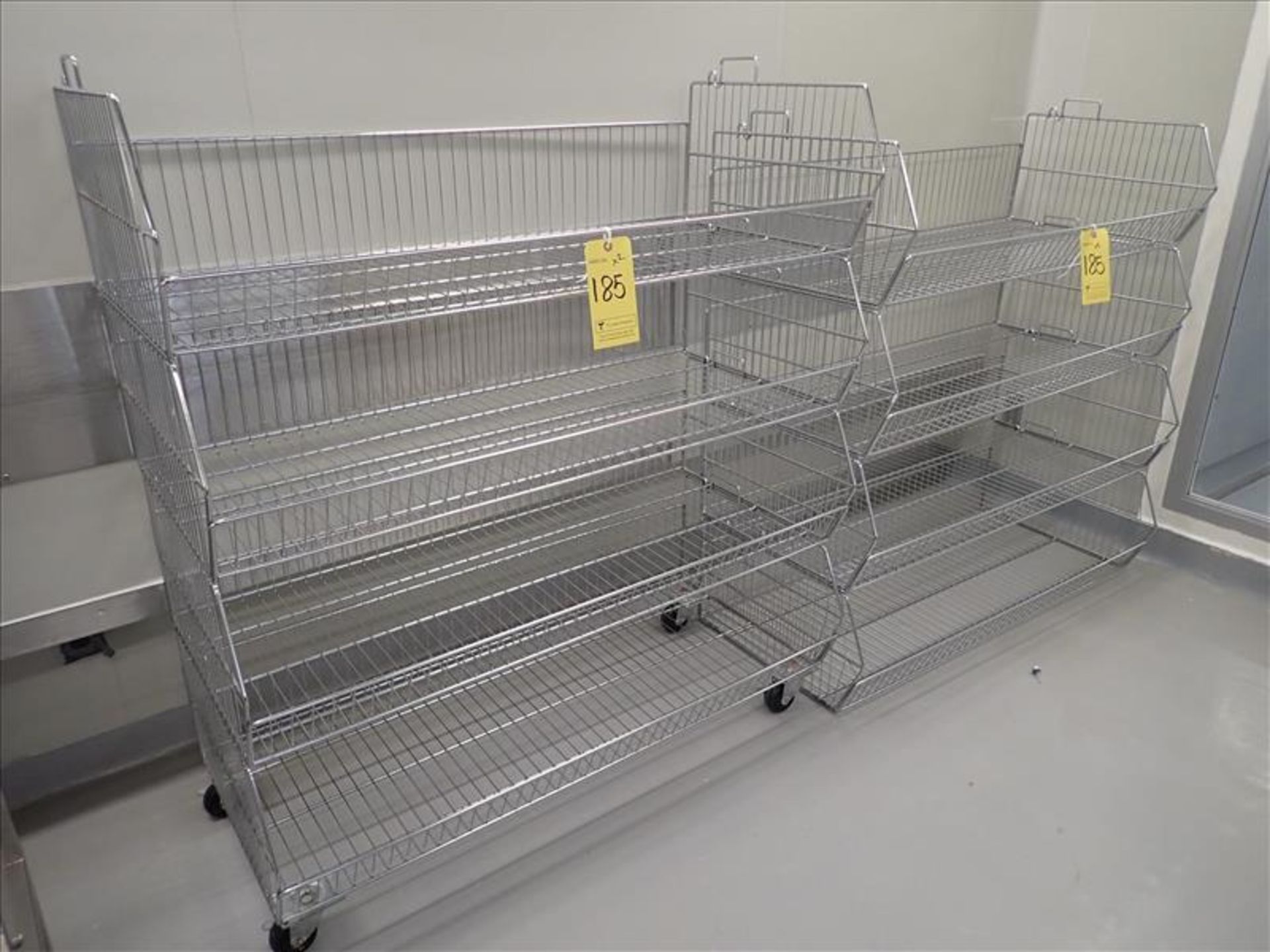 (2) wire-mesh storage racks