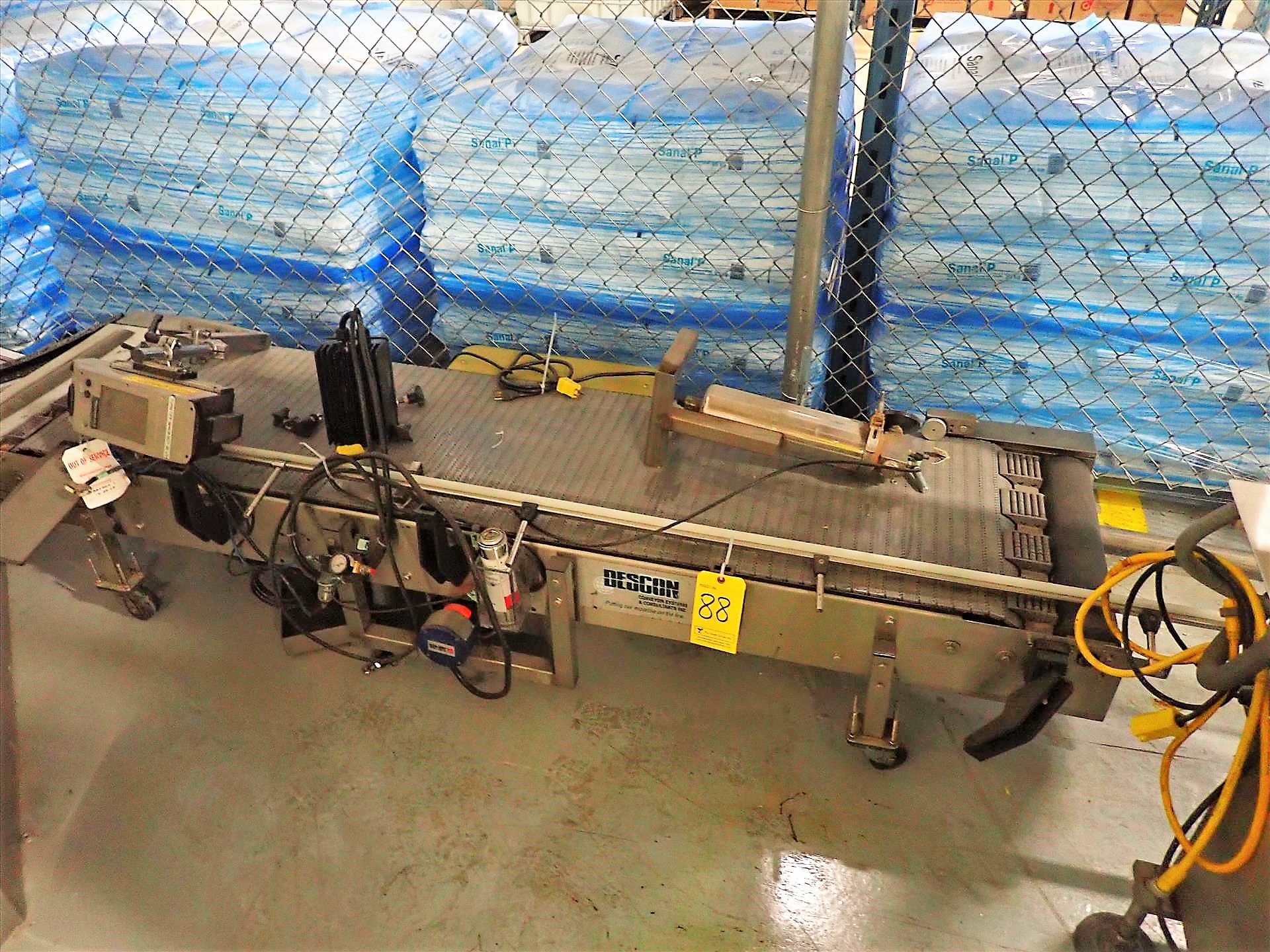 Descon roller conveyor, approx. 21" x 7'