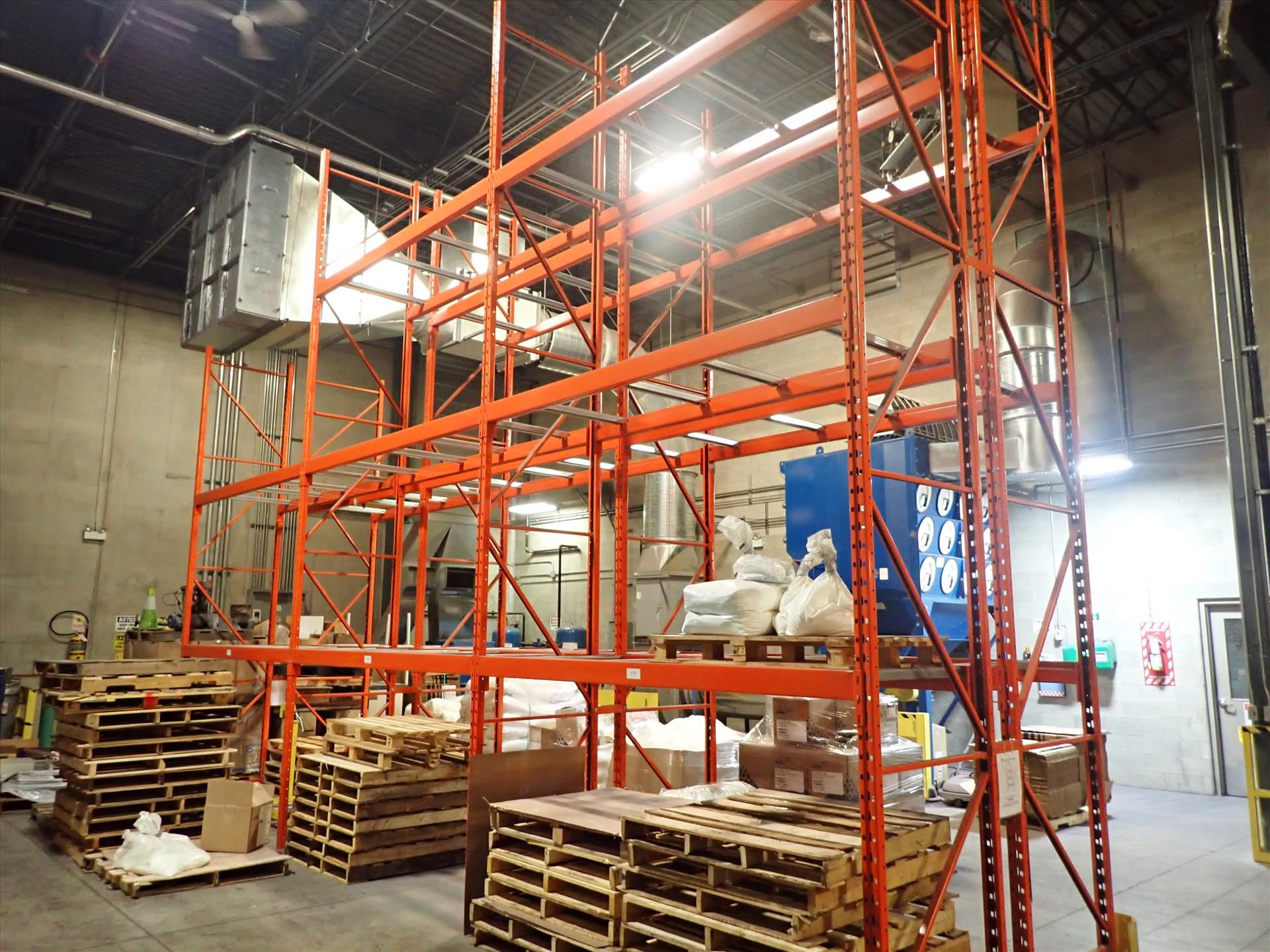 (3 sec.) pallet racking, approx. 20' H x 9' W x 38" D