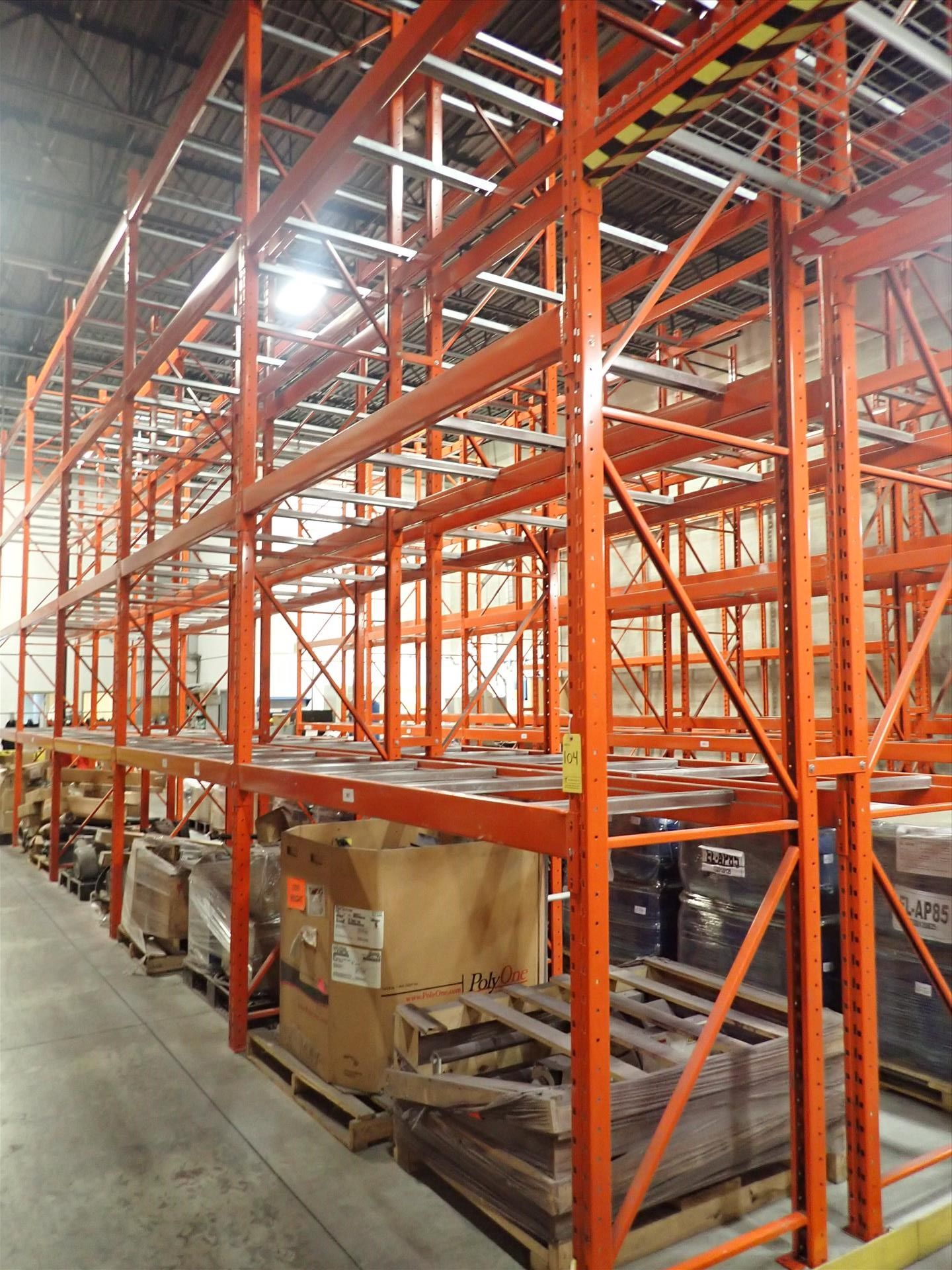 (5 sec.) pallet racking, approx. 20' H x 9' W x 38" D