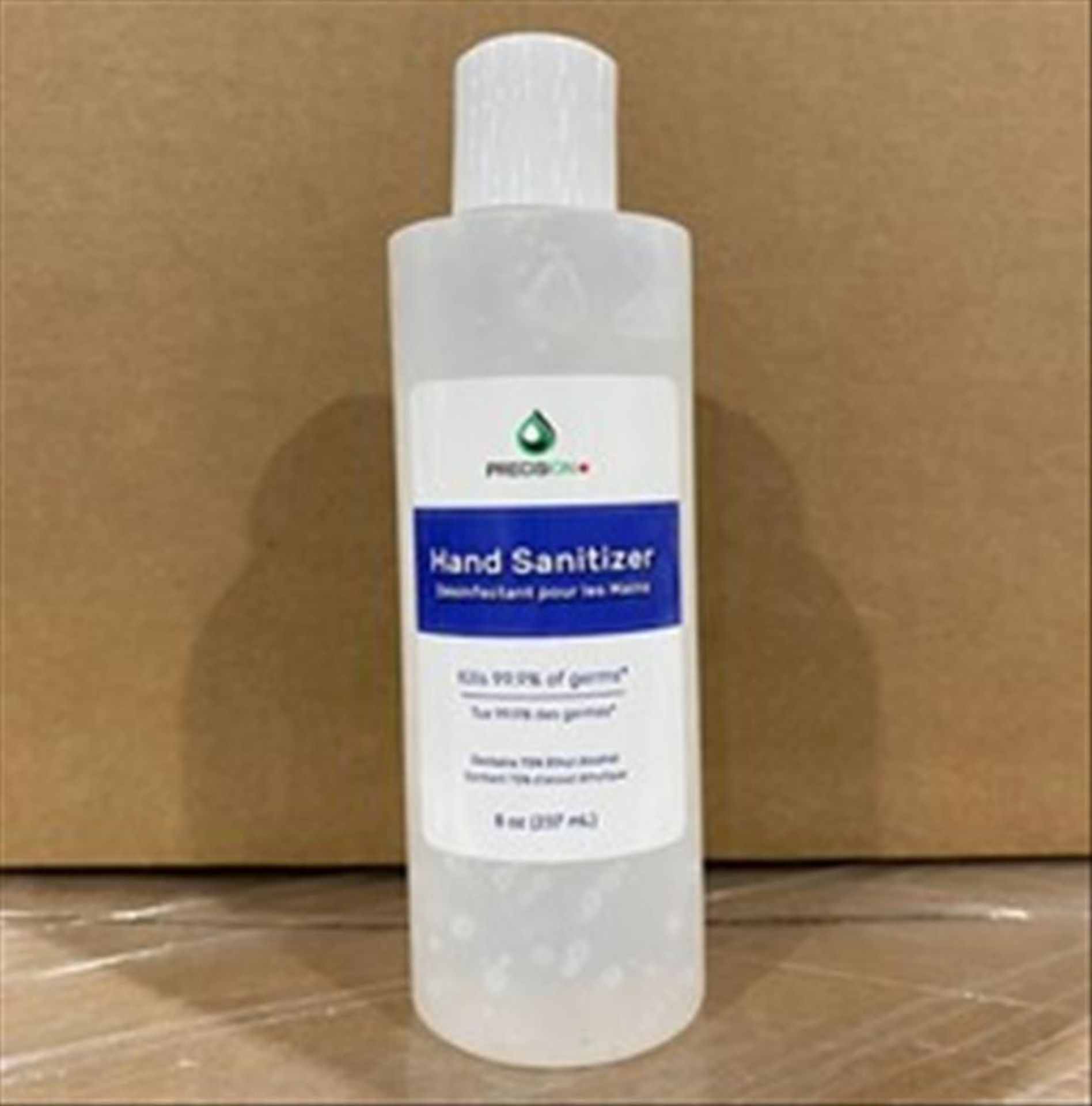 1 Pallet of Hand Sanitizer Gel 8oz Natural Cylinder Shape Bottles, w/disc caps, 24 bottles per case,