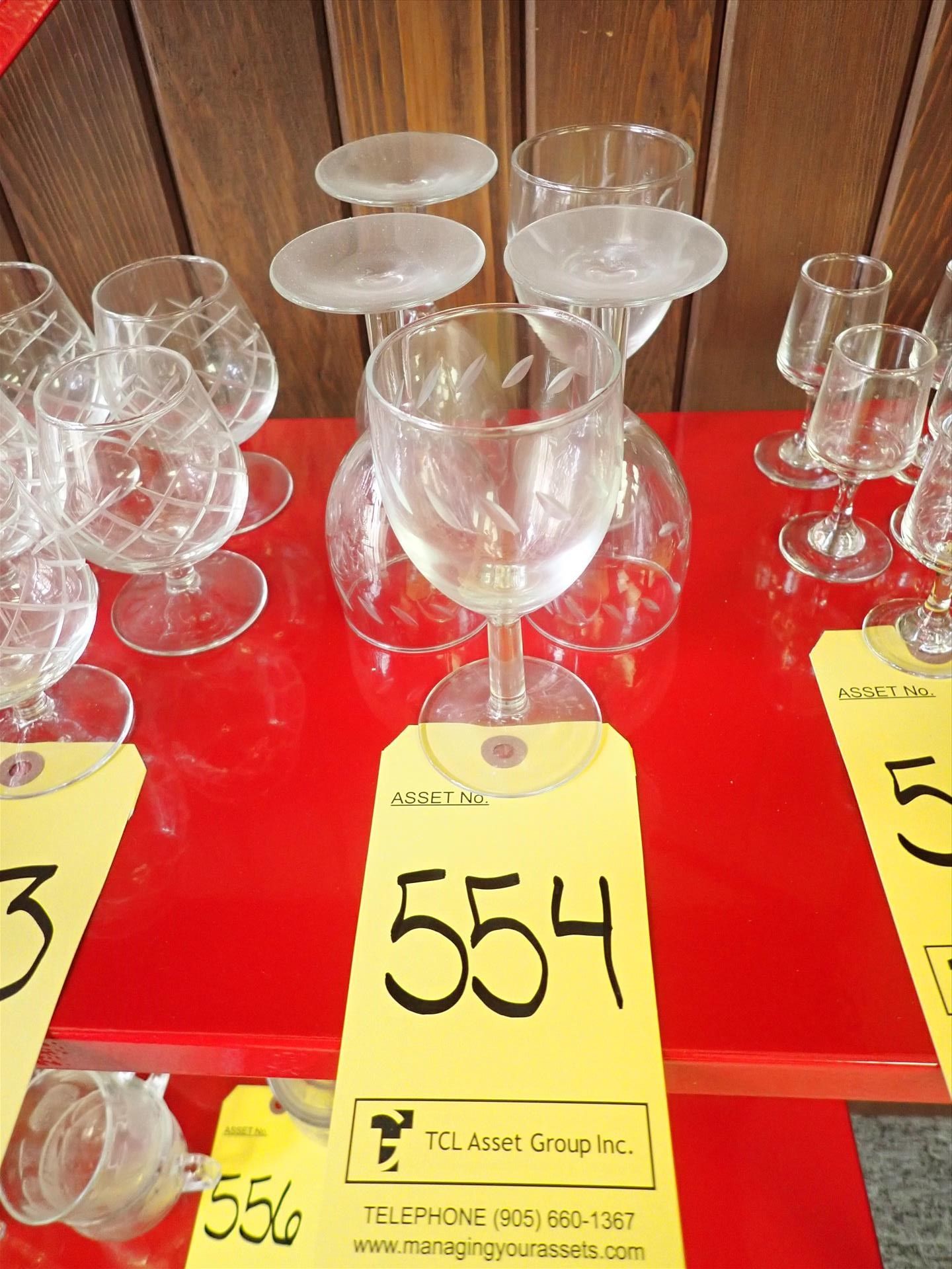 (5) wine glasses