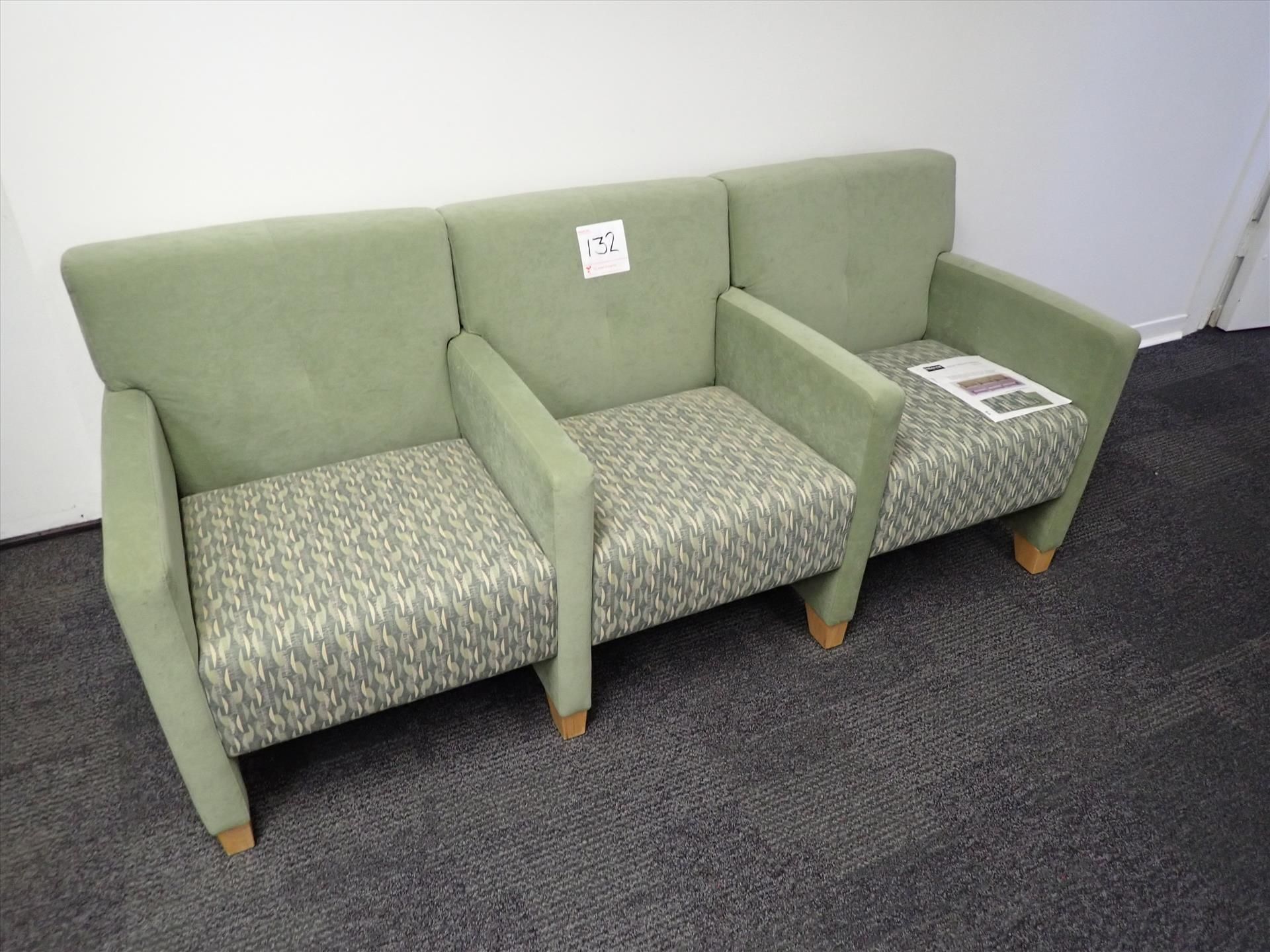 Demi ganged lounge seating, 3-seats, stain-resistant commercial-grade fabrics