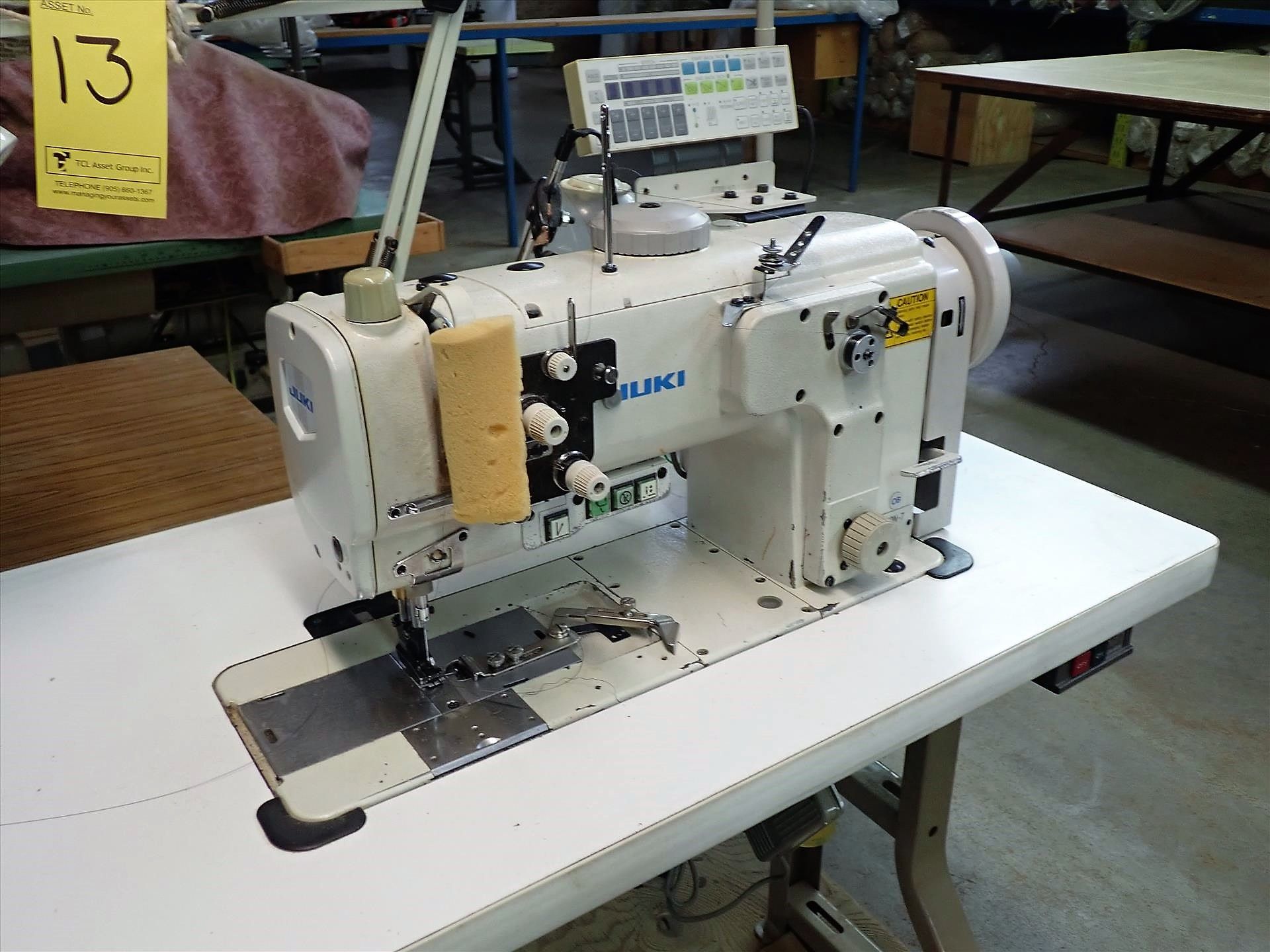 Juki industrial sewing machine, mod. LU-2210N-7, S/N 3L8XC05581, programmable 10 in. throat, 1/2