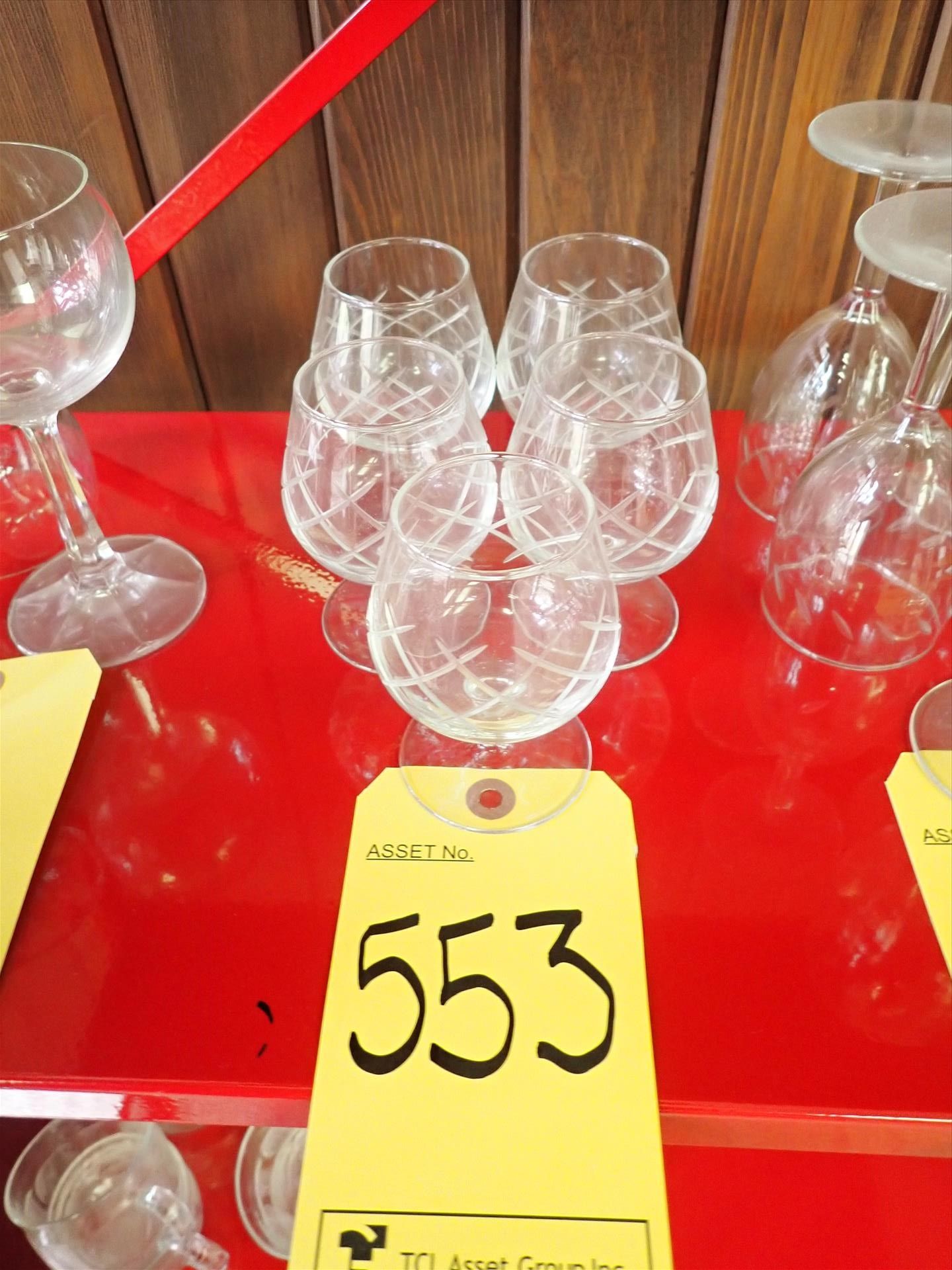 (5) cognac glasses