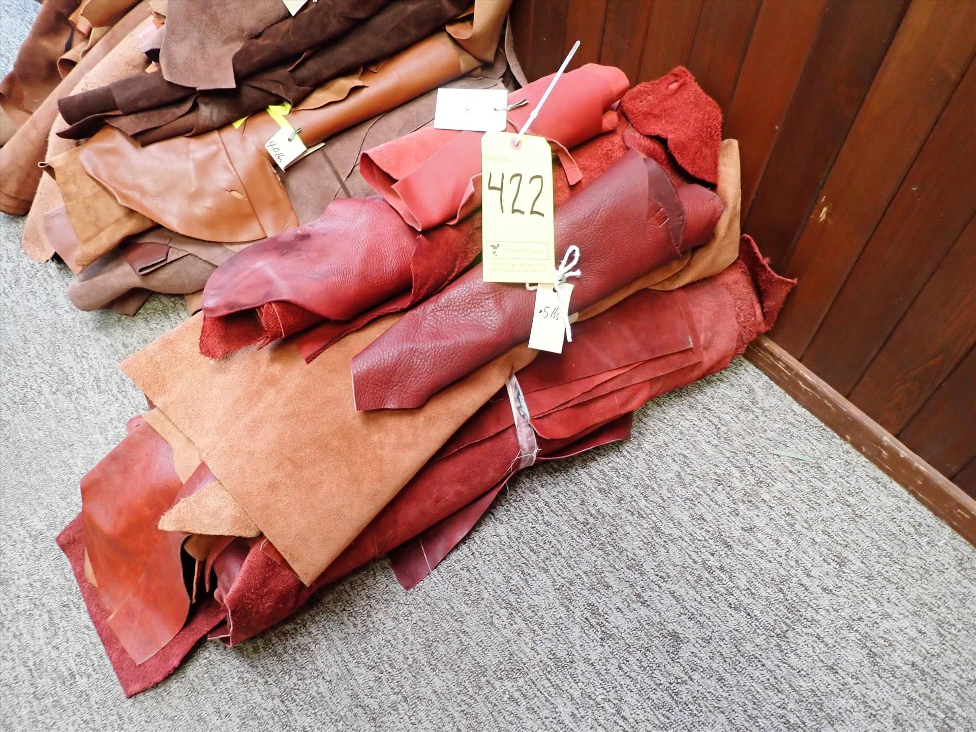 Leather Remnant Bundles, Reds, 38.5 lbs.