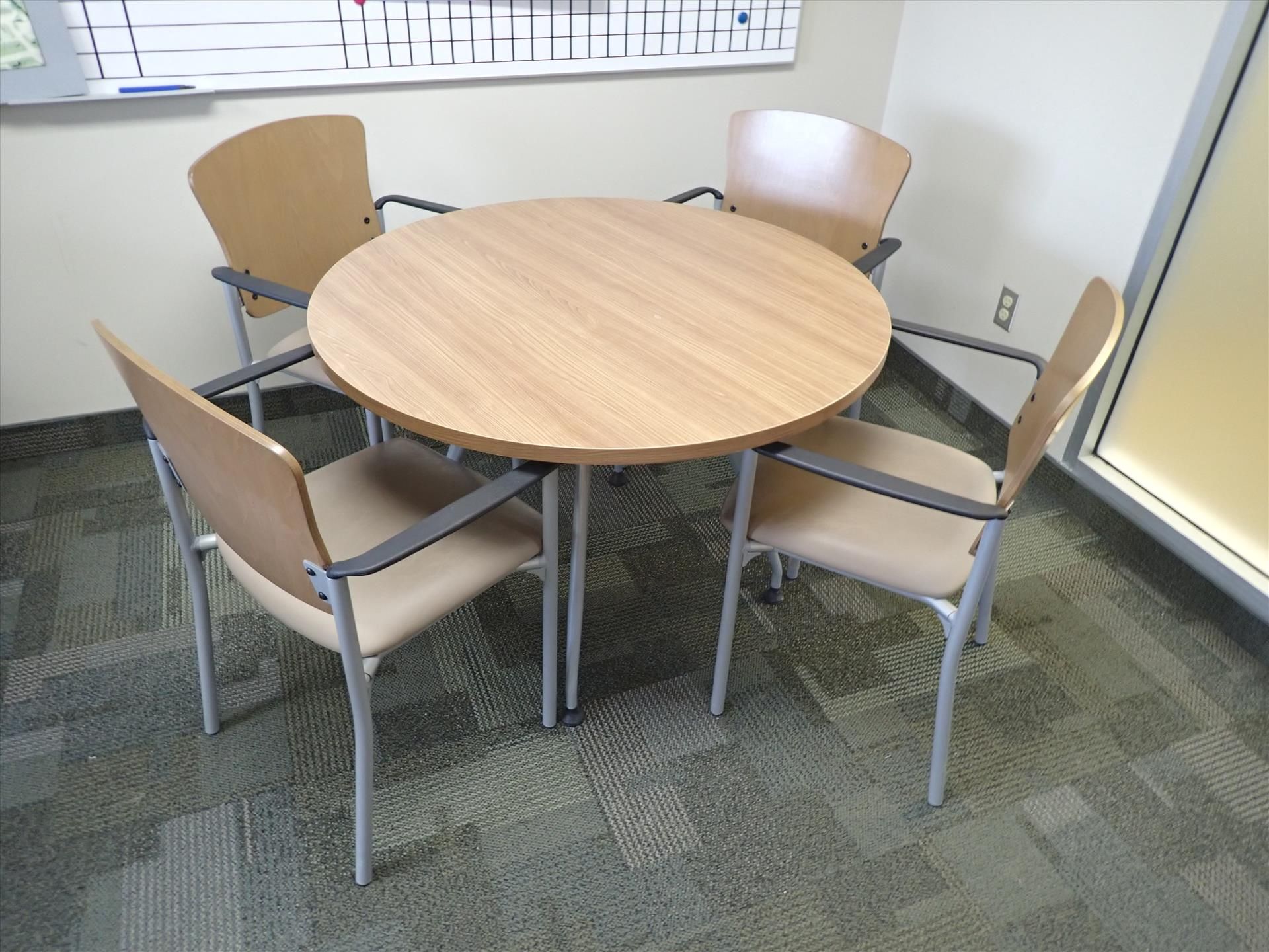 [LOT] contents of office (furnishings only): desk, bureau, meeting table, (5) chairs [Office Area] - Image 2 of 2