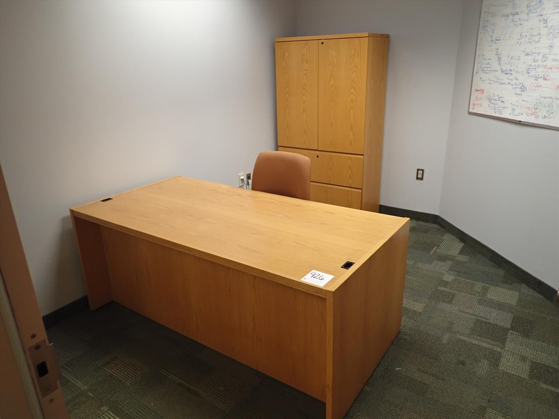 [LOT] contents of office (furnishings only): desk, bureau, chair [Office Area]