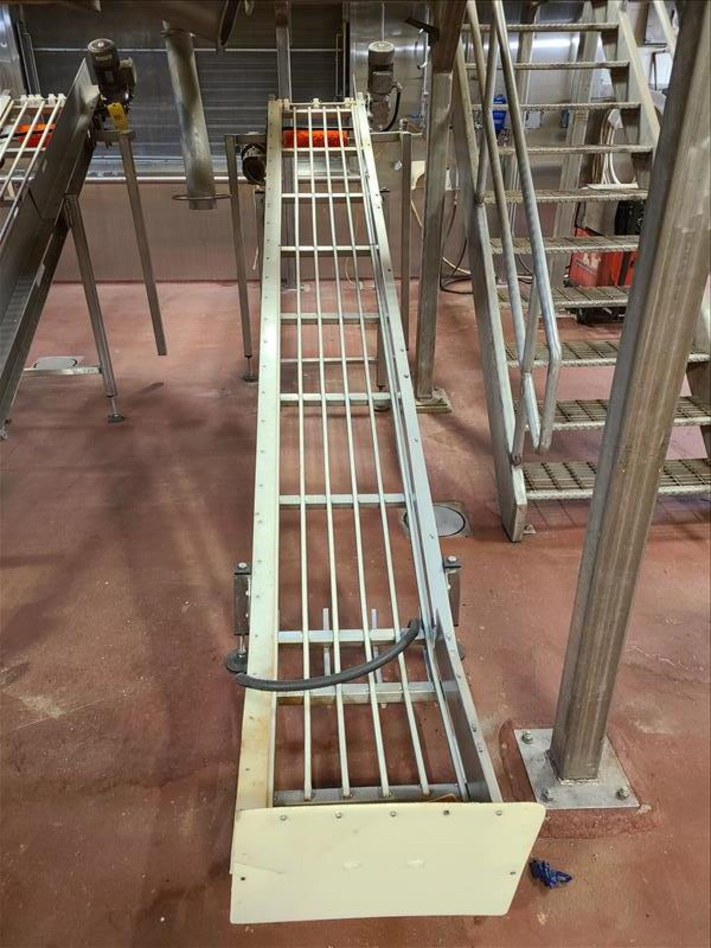 [LOT] (3) stainless incline conveyors, no belt, 14'l x 18"w [Dryer Area] - Image 2 of 6