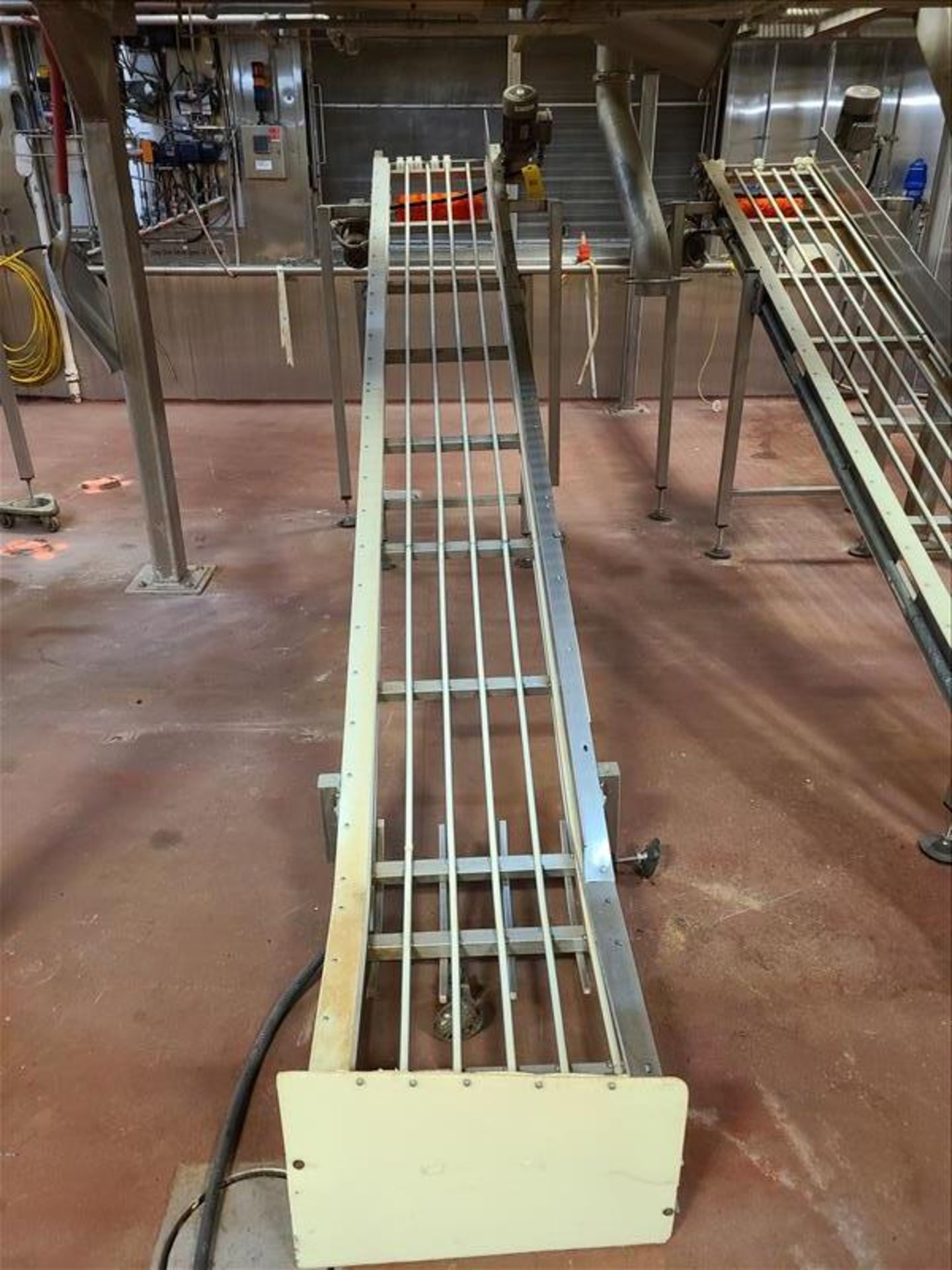 [LOT] (3) stainless incline conveyors, no belt, 14'l x 18"w [Dryer Area] - Image 3 of 6