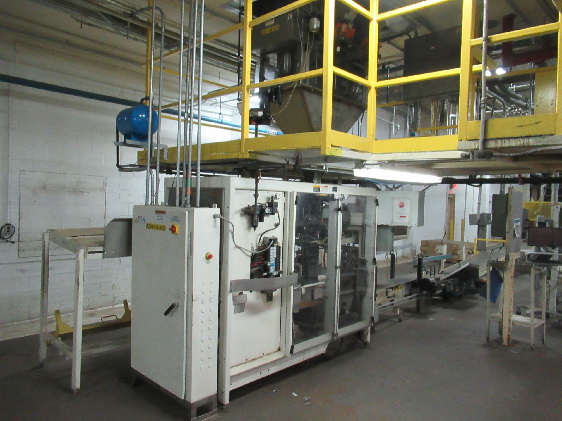 Thiele bag filler system, mod Bag Placer, s/n 7115C45, with (2) Parsons weigh filler, bag turner,