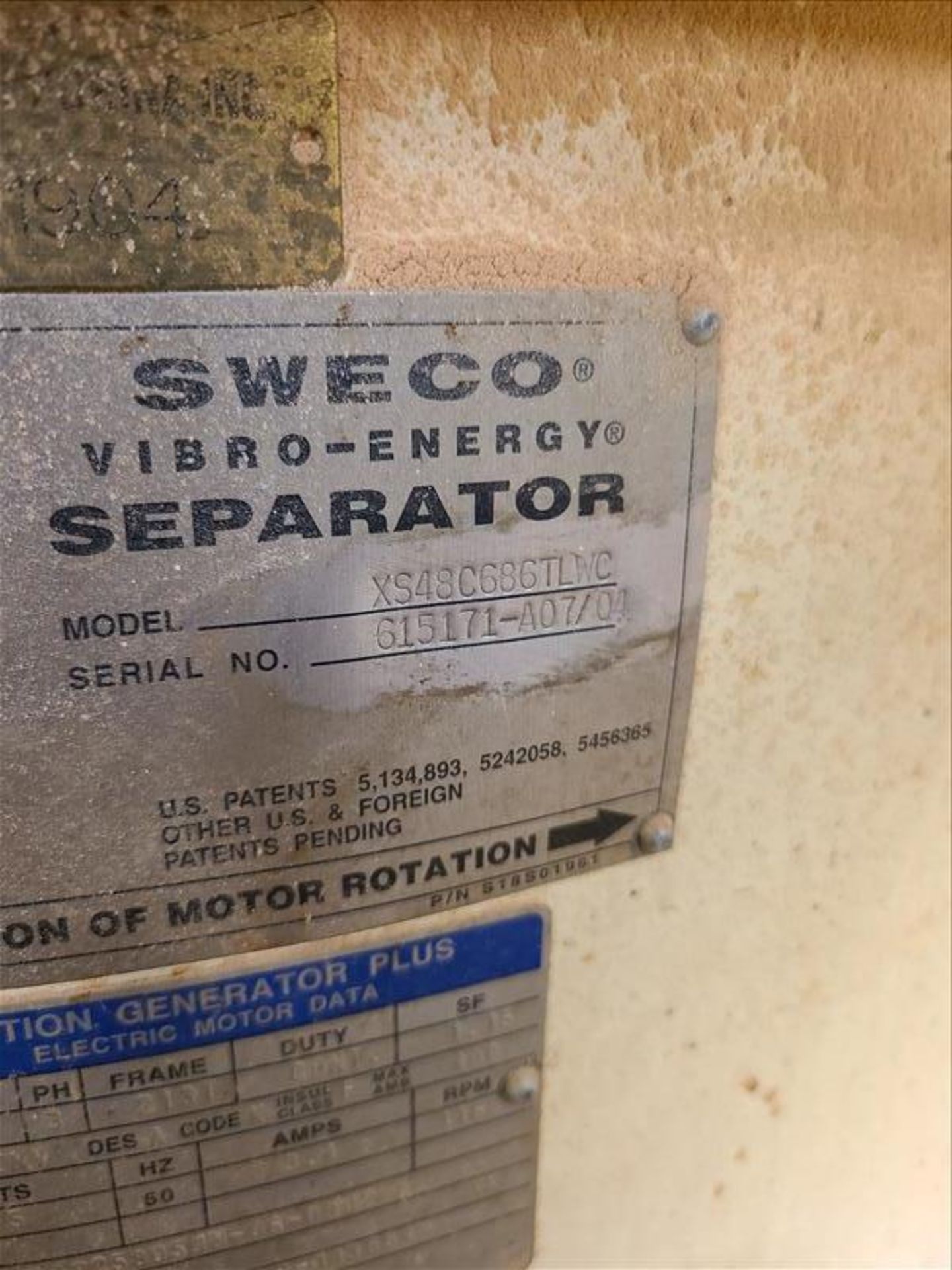 Sweco vibrator separator, s/n 615171A0704, 48" [Tower, 5th Floor] - Image 3 of 3