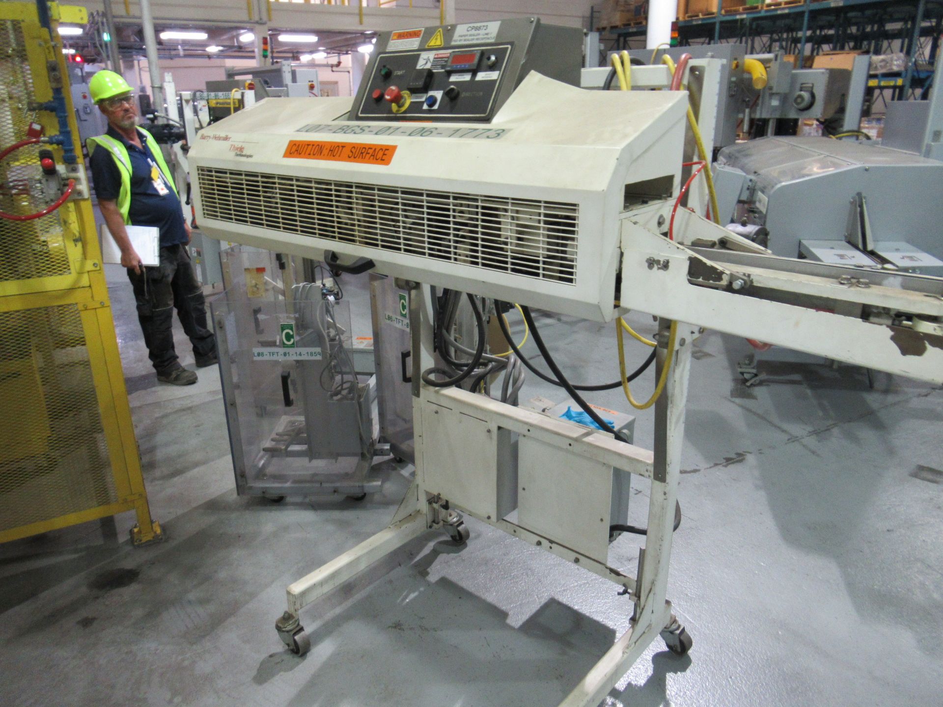 Thiele bag sealer, mod SEALER, s/n 4600R1286, with adjustable height, mobile [Packaging Line 7]