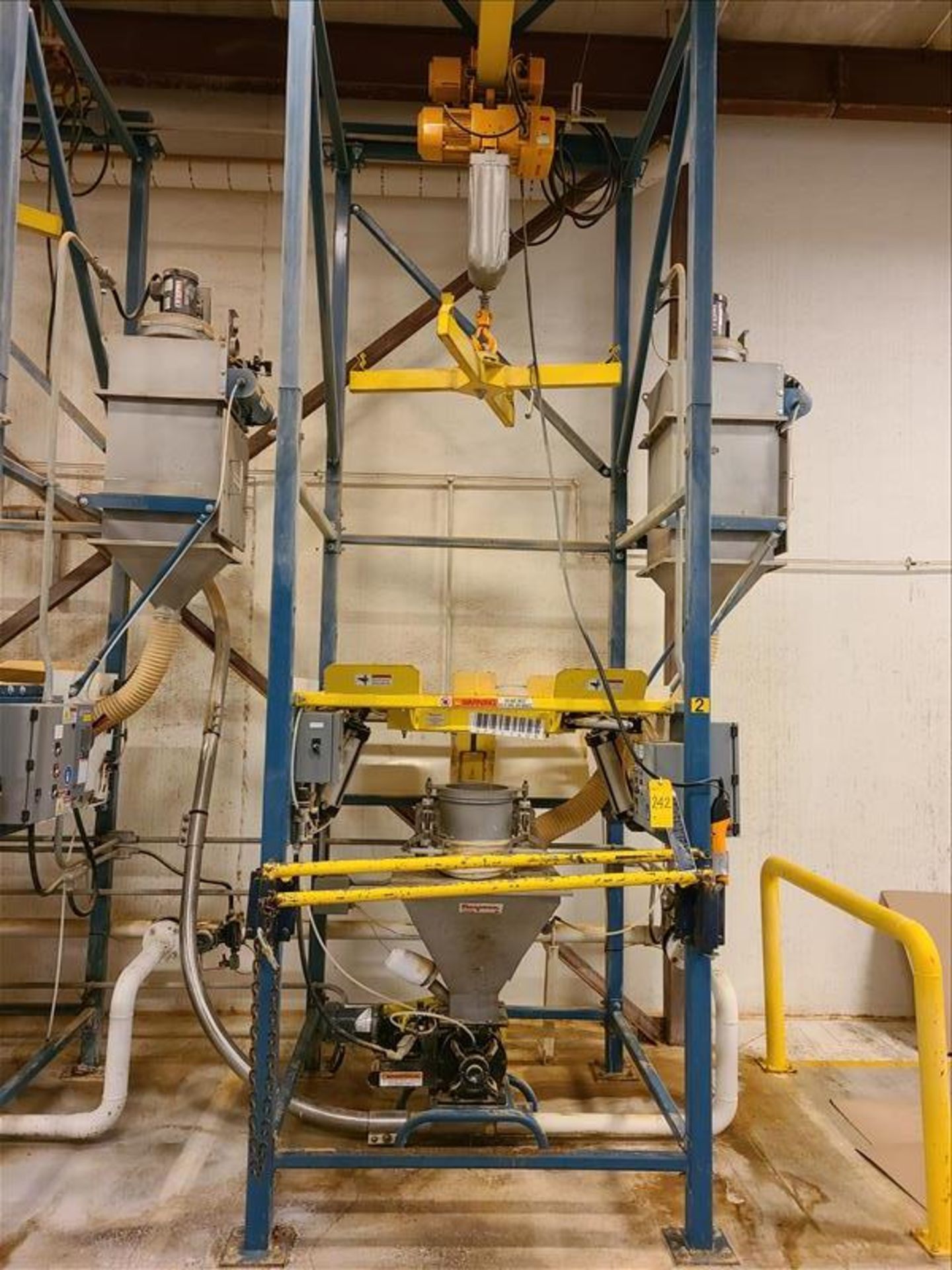 Flexicon bulk bag handling system, mod 67547, s/n 362910, with stainless hopper, rotary valve dust