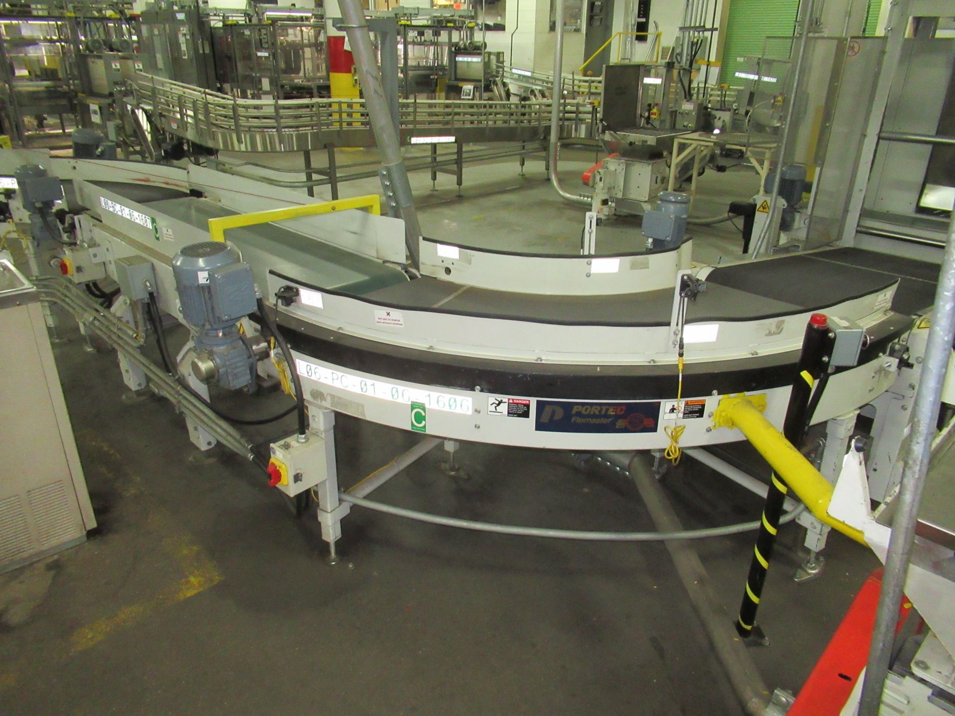 Protec Flowmaster conveyor belt, 62'l x 28"w, (3) curve conveyor, (1) straight conveyor, (2)