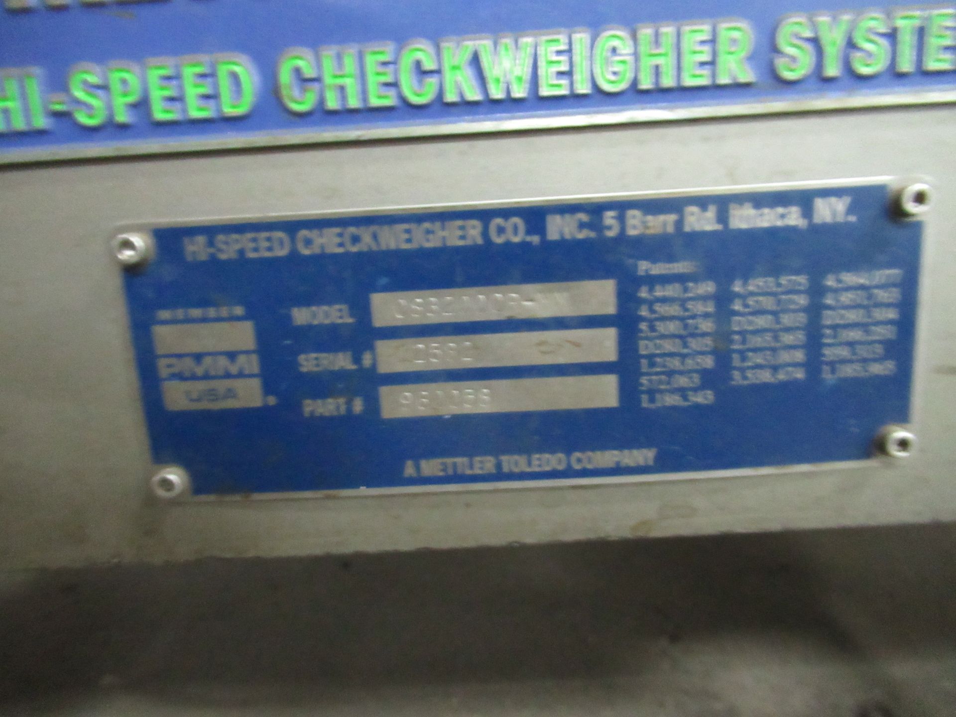 Mettler/Toledo high speed check weigher, mod CHECKMATE 2, s/n 12582, with 105"l x 20"w discharge - Image 4 of 4