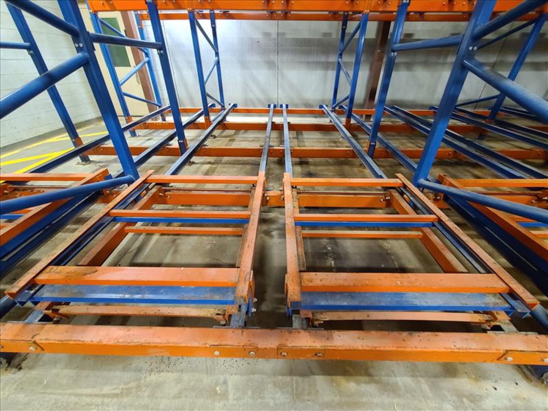 4 section pushback pallet rack, with 84 pallet position, (10) 16'8"h x 54"w upright, (15) 54" - Image 3 of 3