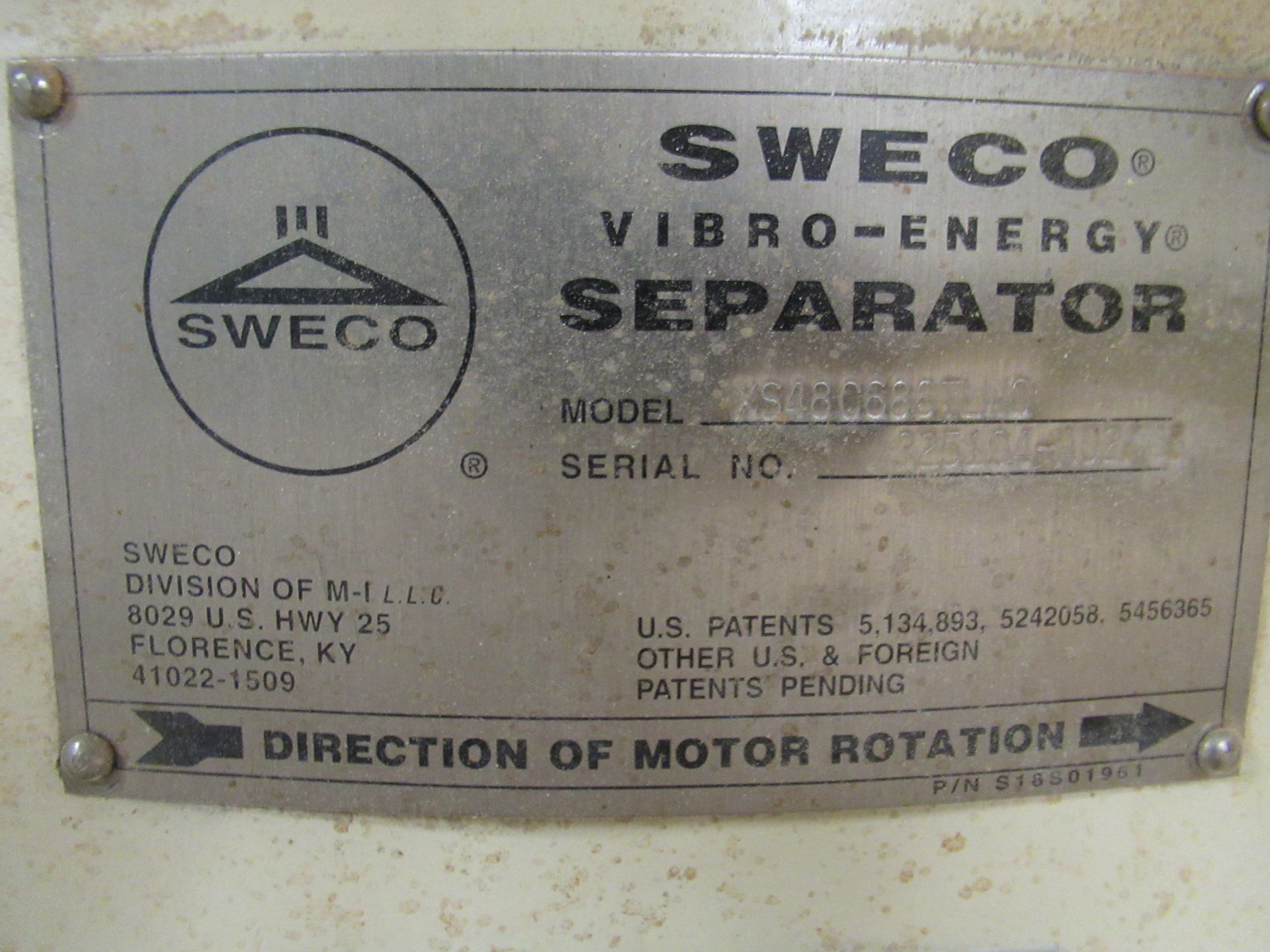 Sweco vibrator separator, mod XS480686T, s/n 325104A0206, 48" [Tower, 5th Floor] - Image 2 of 2
