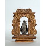 Reliquary with Virgin in silver, Spanish school of the 17th century