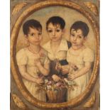 Portrait of children, 19th century Cuban or Spanish school