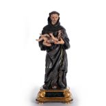 Saint Francis with the infant Jesus, circle of José de Mora, 17th century Granada school