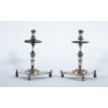 Exceptional pair of silver Plateresque candlesticks, Spain, 16th century