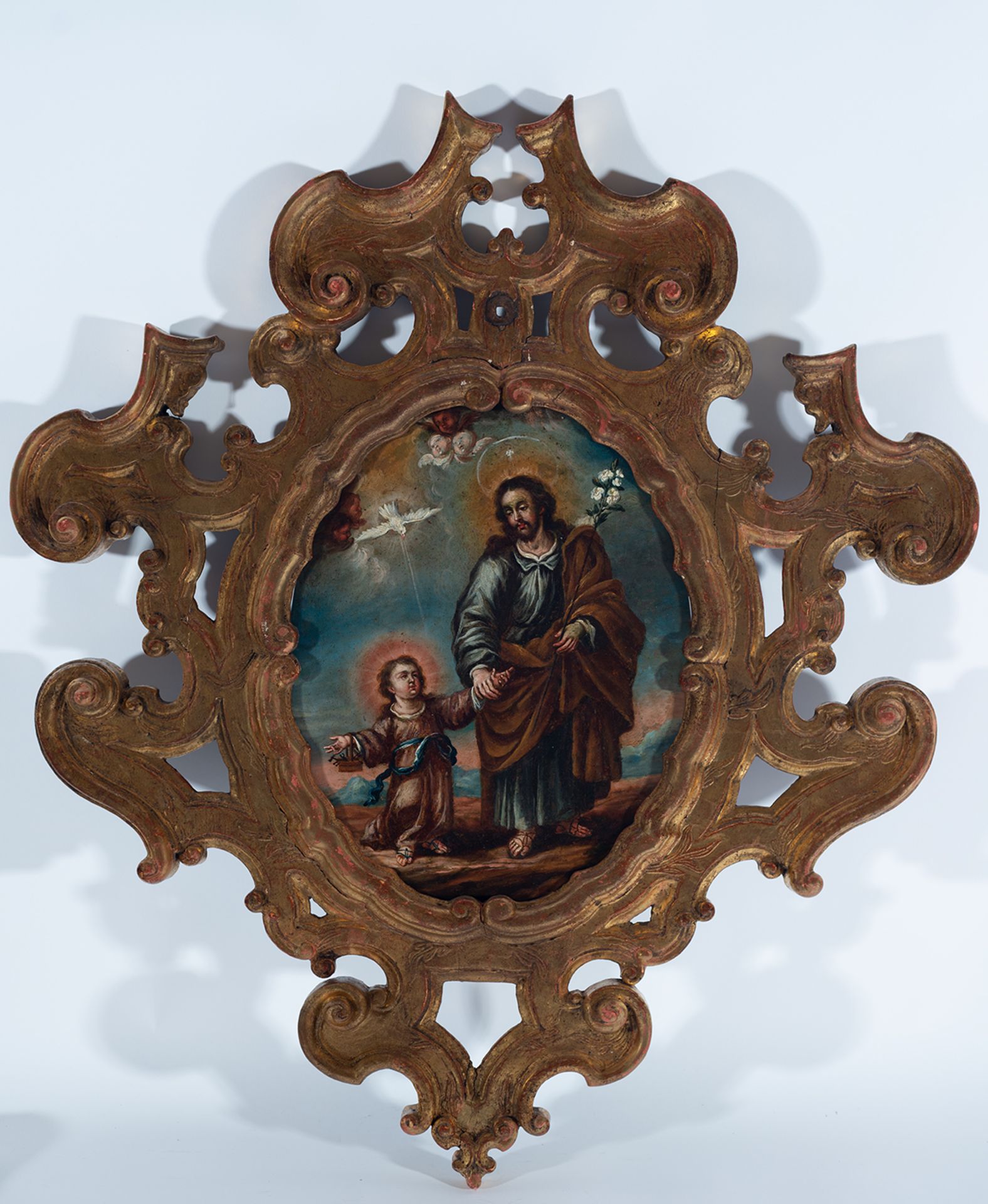 St. Joseph with Child, Mexican colonial school from the 18th century