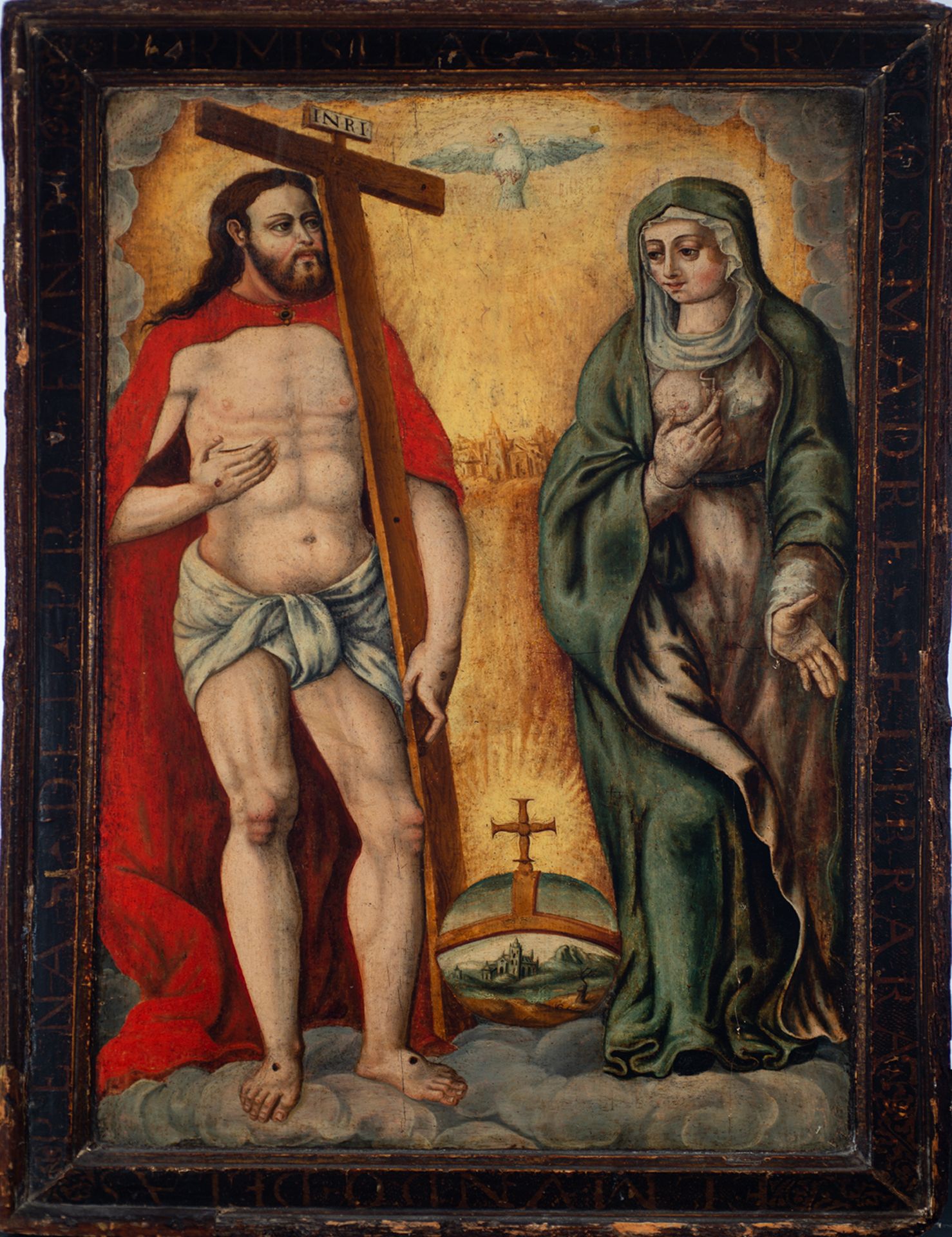 The Resurrection of Jesus in front of Mary, Toledo school from the 15th - 16th century.