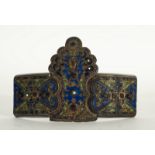 Important buckle in bronze and enamel with semi-precious stones, Russia or Armenia, 18th century