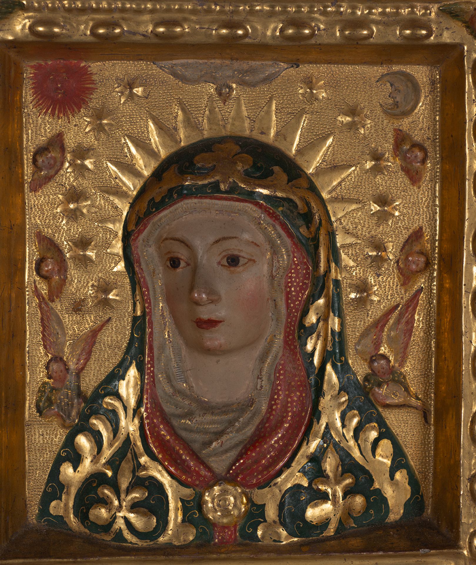 Important tabernacle from the 16th century with the face of Mary - Image 3 of 6