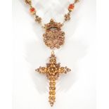 Rosary in red coral with gold filigree, 18th century