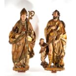 Large pair of carvings of San Roque and Obispo, school of Toro, 16th century, Workshops of Esteban d