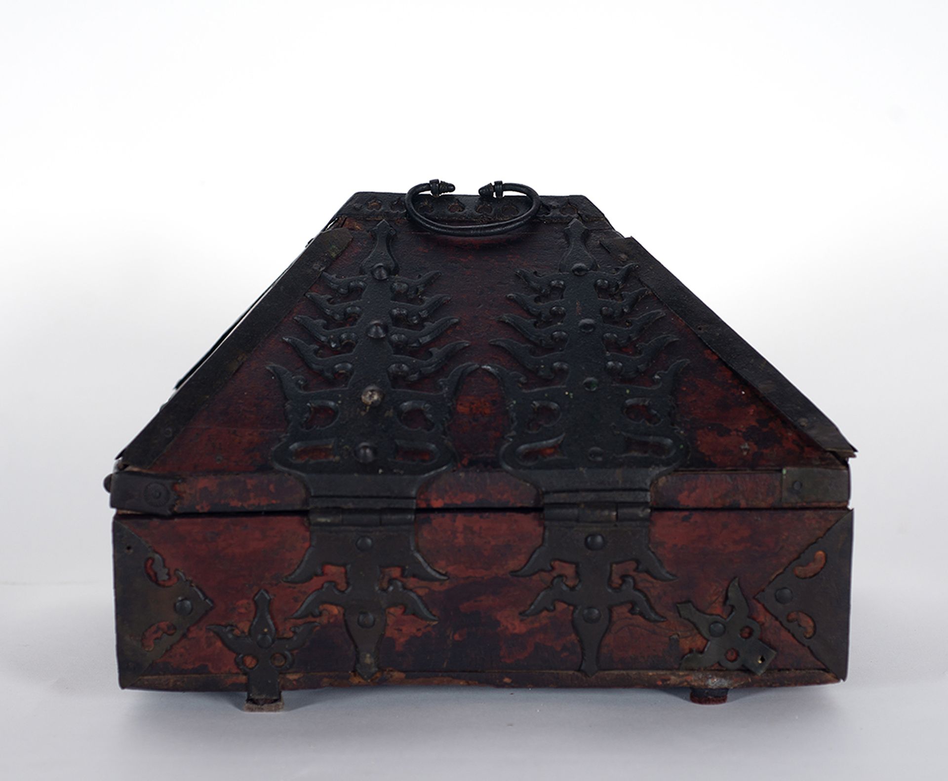 Indian wooden box with iron fittings 18th - 19th century