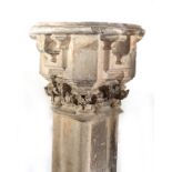 Exceptional gothic stone blessing font, 15th century