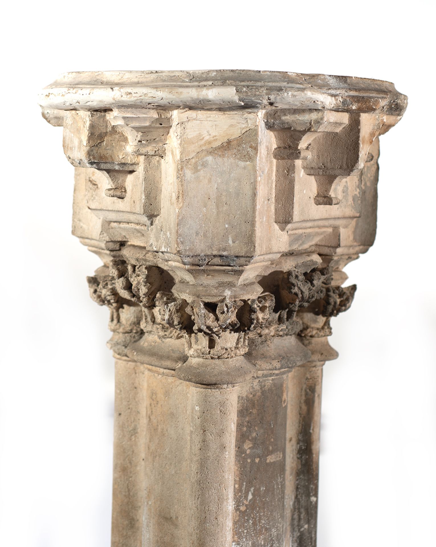 Exceptional gothic stone blessing font, 15th century