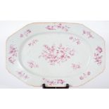 Important Chinese export porcelain tray with floral motifs 18th century