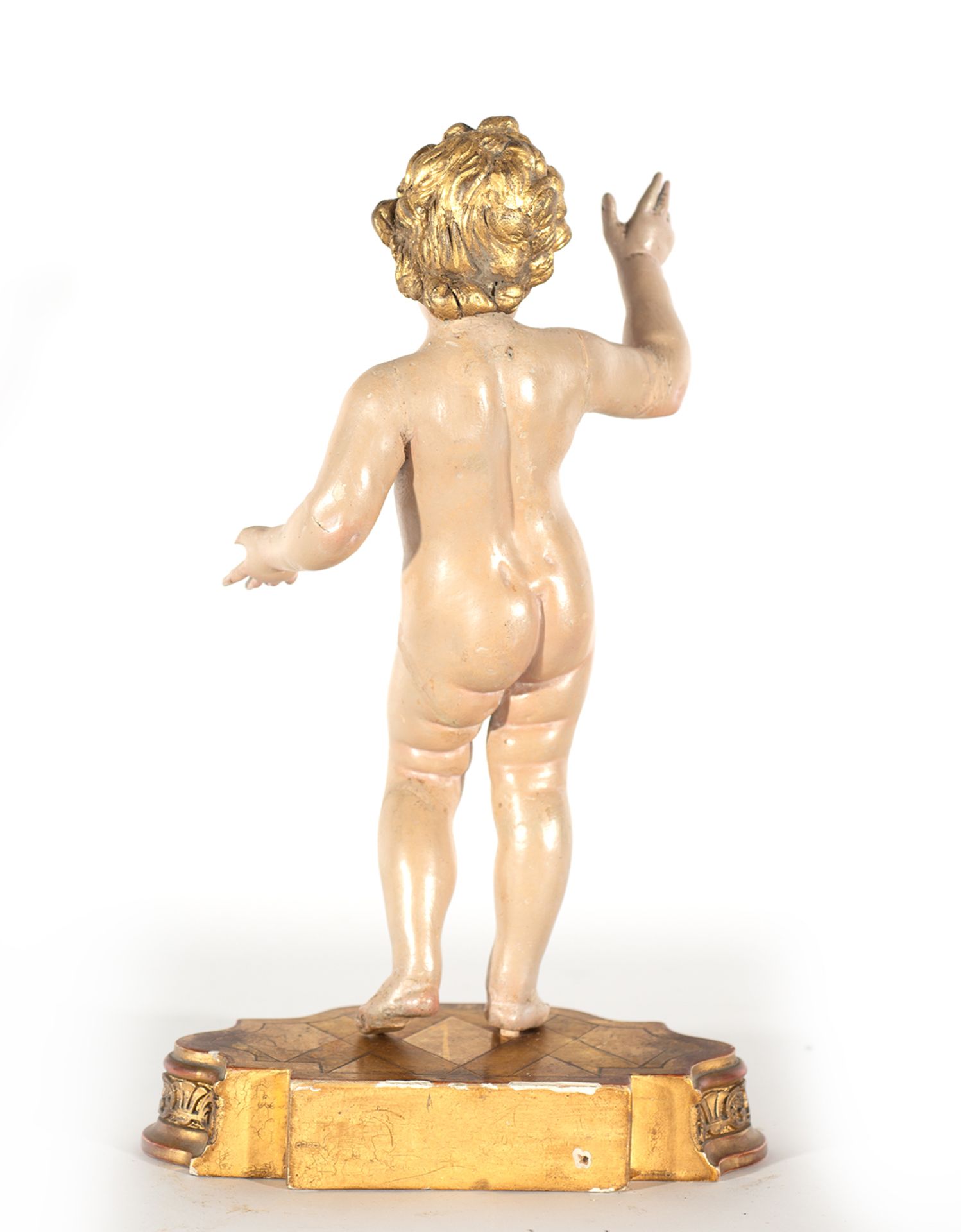 Enfant Jesus with wooden base, Italian school from the 17th - 18th century - Image 6 of 6