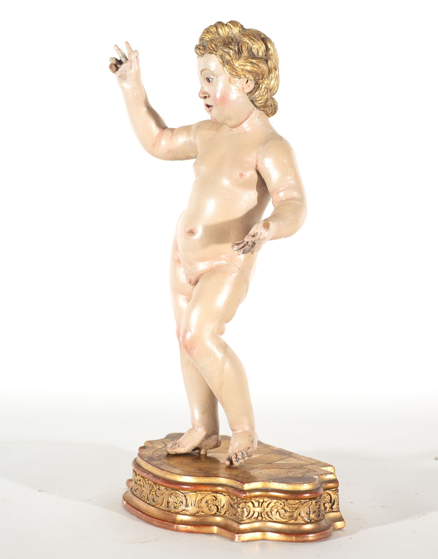 Enfant Jesus with wooden base, Italian school from the 17th - 18th century