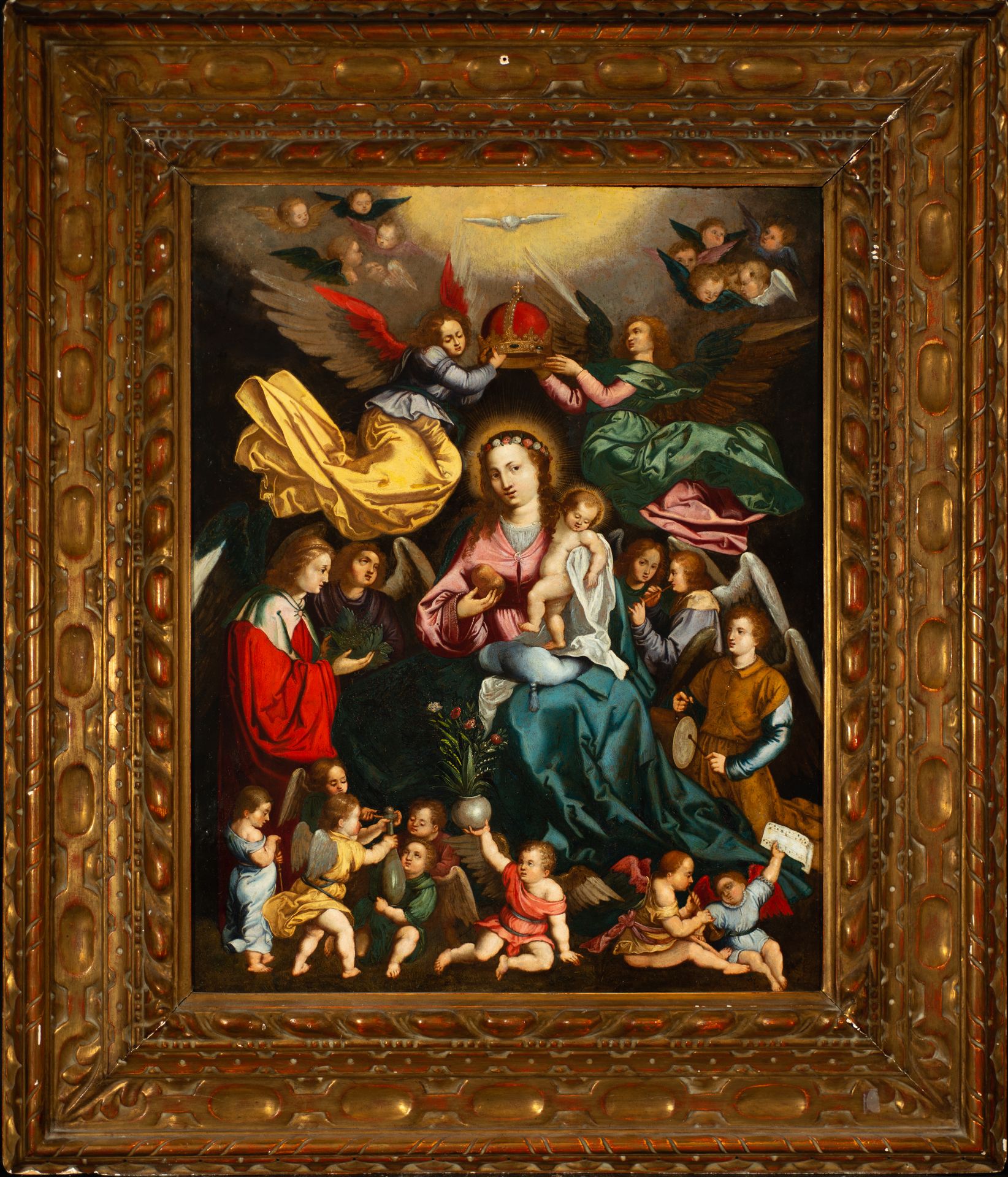 Coronation of the Virgin, Flemish school of the 17th century