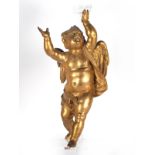 Exceptional pair of angels in gilded bronze, 16th-17th century