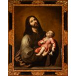 Saint Joseph with the Child in his arms, attributed to Francisco Polanco, Andalusian school from the