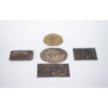 Set of 5 metal plaques, 19th century