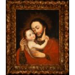 San Joseph with child Jesus 18th century colonial school