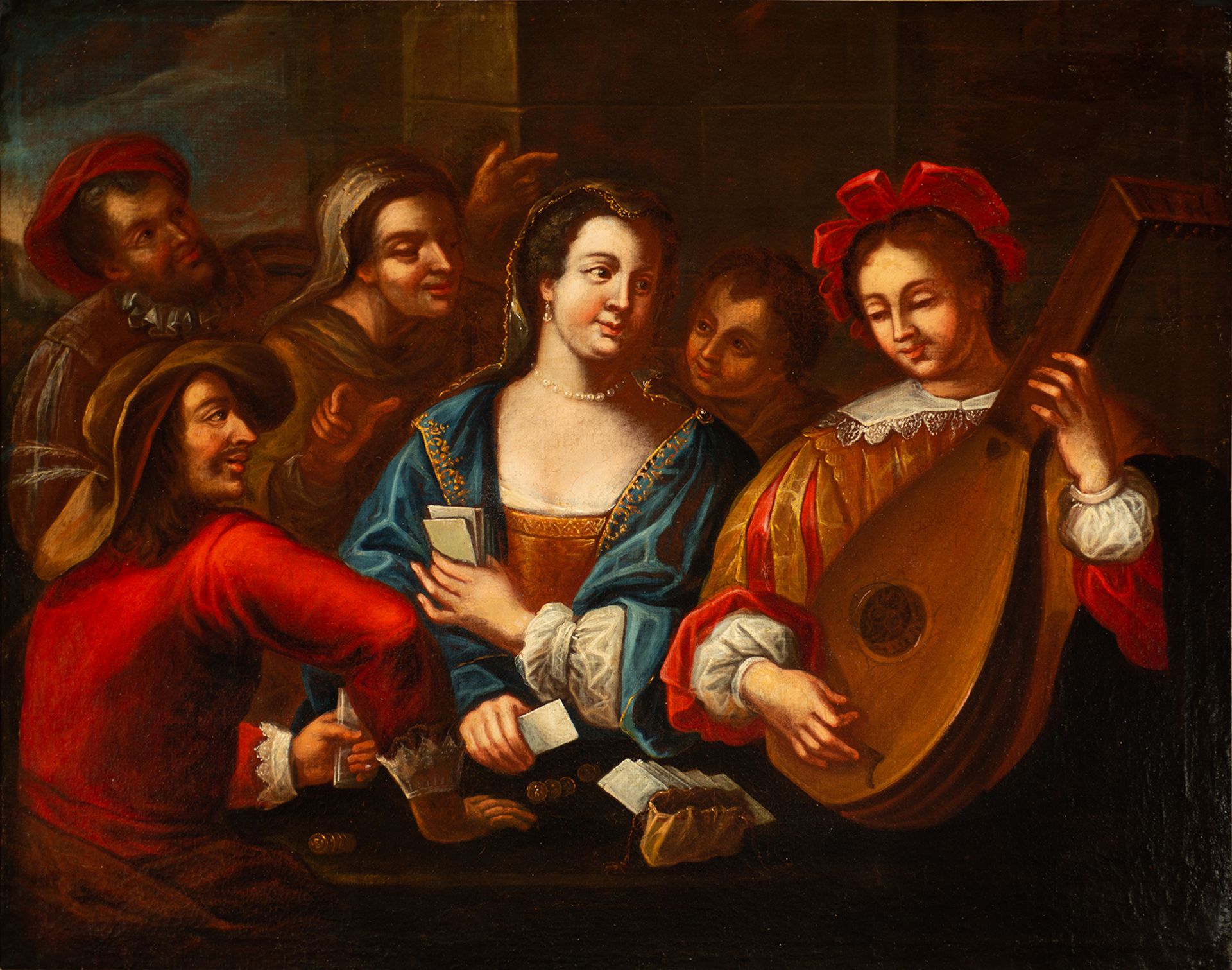 Troubadour in the tavern, 17th century